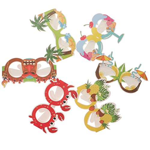 1 Satz Hawaii Party Brillen Lustige Papierbrillen Für Fotorequisiten Tropische Kostümaccessoires Für Geburtstagsfeiern Luau Events Und Sommerpartys 12 Stück von Luxshiny