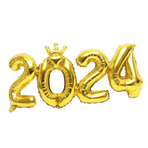 1 Satz Neujahrsballon Aluminium Folienballons Krone Design für Partydekoration Silvester Abschlussfeiern Geburtstagsfeiern und Hochwertige Langlebige Luftballons für Festliche von Luxshiny