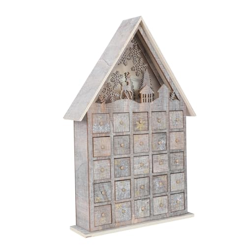 1 Stück Weihnachtskalender Holz Dekoration mit Lichterfunktion Adventskalender für Süßigkeiten und für Festliche Tischdekoration 1 Stück Weihnachtskalender Holz Dekoration mit Lichterfunktion Adventskalender für Süßigkeiten und für Festliche Tischdekoration von Luxshiny