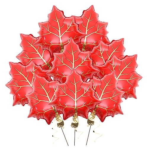 10 Stück Folienballons Ahornblatt Design für Erntedankfest Dekoration Fotorequisiten für Herbstfeiern und Thanksgiving Events von Luxshiny