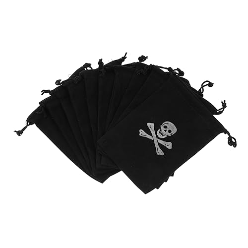 10Stücke Piraten Kordelzug Taschen Halloween Süßigkeitenbeutel Schmuckbeutel für Kreative Partys Vielseitig Einsetzbar für Lagerung und Feiern und Auffällig 10Stücke Piraten Kordelzug Taschen Halloween Süßigkeitenbeutel Schmuckbeutel für Kreative Partys Vielseitig Einsetzbar für Lagerung und Feiern und Auffällig von Luxshiny