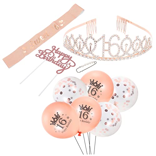 1Satz Geburtstagskrone Teiliges Roségoldenes Partydeko für Ballons und Requisiten Dekoration für Unvergessliche Geburtstagsfeiern 1Satz Geburtstagskrone Teiliges Roségoldenes Partydeko für Ballons und Requisiten Dekoration für Unvergessliche Geburtstagsfeiern von Luxshiny