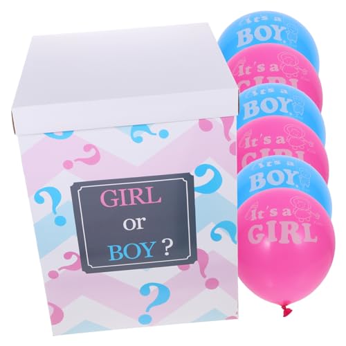 1Satz Gender Reveal Balloon Box für Babyparty mit Pinken und Blauen Ballons Kreative Geschlechtsenthüllung für Jungen und Stabile von Luxshiny