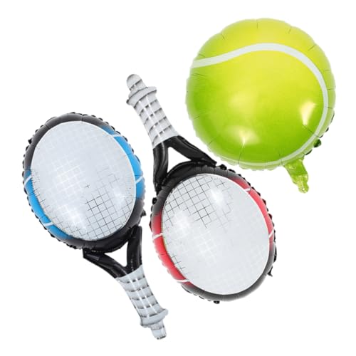 1Satz Tennis Luftballons Set Teilig mit Aufblasbarem für Geburtstagsfeiern Hochzeiten und Sportpartys Langlebige Aluminiumfolie Aufzuhängen von Luxshiny