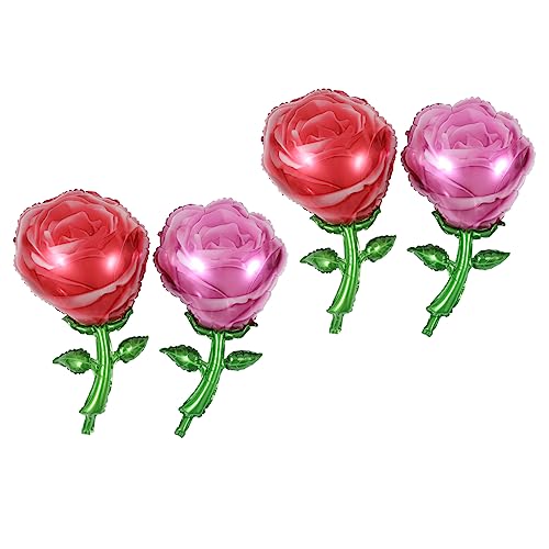 4 Stück Folienballons für Valentinstag Muttertag und Hochzeitsdekoration Gestaltete Party aus Aluminiumfolie für Wände und Tische von Luxshiny