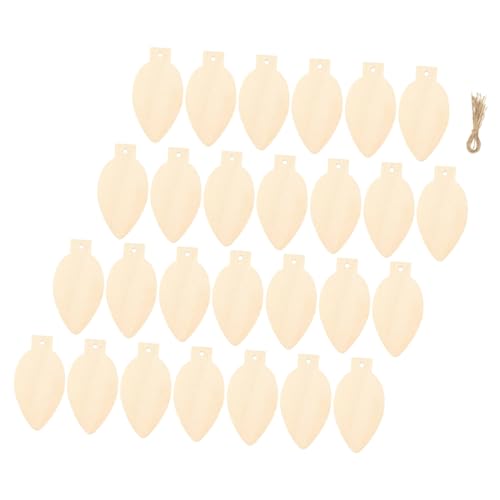 50Stücke Unvollendete Holzscheiben Glühbirnenform DIY Weihnachtsornamente für Kreative Dekorationen für Baum Wand und Unlackierte Holzscheiben für Festlichen von Luxshiny