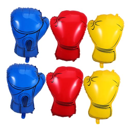 6 Luftballons Zum Thema Boxen Bunter Folienballon – Aufblasbare Boxhandschuh Dekoration Für Wrestling Nacht/Geburtstagsparty/Sportveranstaltungen von Luxshiny