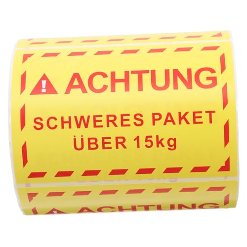 Luxshiny 1 Rolle Etikett „Übergewicht“. Warnaufkleber für den Versand Versandwarnetikett Umzugsetiketten für Kartons Warnschilder für schwere Pakete Vorsichtsband beschichtetes Papier Gelb Luxshiny 1 Rolle Etikett „Übergewicht“. Warnaufkleber für den Versand Versandwarnetikett Umzugsetiketten für Kartons Warnschilder für schwere Pakete Vorsichtsband beschichtetes Papier Gelb von Luxshiny