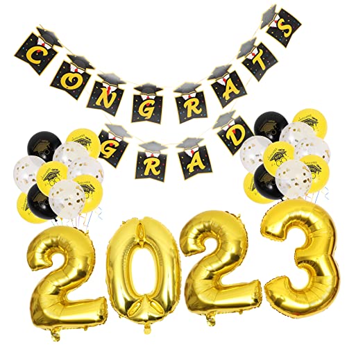 Luxshiny 1 Satz Abschlussfeier Dekorationen Ballon Absolventendekorationen Bausatz Dekorationsset für den Abschluss edle Abschlussdekor Dekorationen Abschlussfeier Papier von Luxshiny