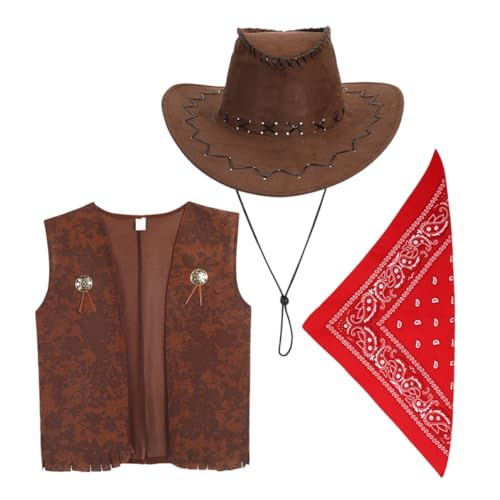 Luxshiny 1 Satz Cowboy Kostüm für Teiliges Set für Karneval Cosplay und Partys Stilvolles und Bequemes Western Outfit für Jungen und Mädchen Geeignet Luxshiny 1 Satz Cowboy Kostüm für Teiliges Set für Karneval Cosplay und Partys Stilvolles und Bequemes Western Outfit für Jungen und Mädchen Geeignet von Luxshiny