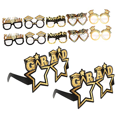 Luxshiny 1 Satz Dekorative Cartoon Brillen Für Abschlussfeiern Lustige Fotorequisiten Für Abschluss Party Party Zubehör Für Unvergessliche 12 Stück von Luxshiny