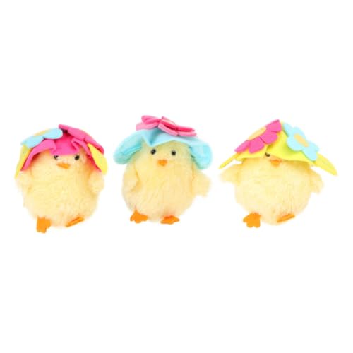 Luxshiny 1 Satz Dekorative Ostern Huhn Puppen Süße Blumen Huhn Figuren Für Partys Tischdekoration Und Fröhliche Anlässe 3 Stück von Luxshiny