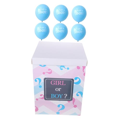Luxshiny 1 Satz Geschlechtsrevealfächer mit Konfetti Ballonboxen für Babyparty Dekorationen Jungen oder Mädchen Banner für Gender Disclosure Feierlichkeiten von Luxshiny