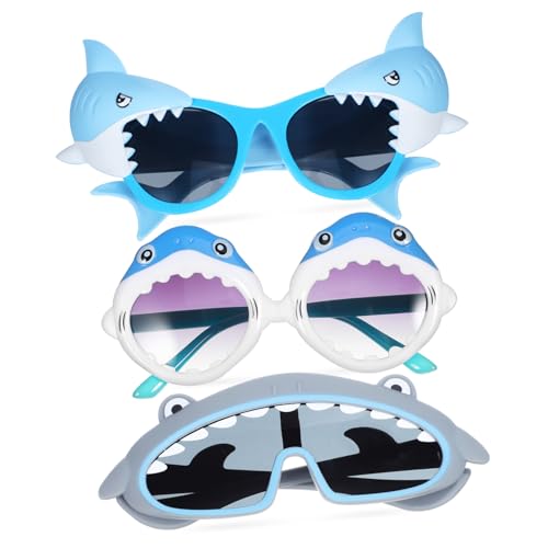Luxshiny 1 Satz Hai-brille Jungs Kind Party Lustige Sonnenbrille Neuheit Karikatur Verrückt Hai-sonnenbrille Albern Lustige Brille Für Erwachsene Geformt Baden Haigläser Bunt Pvc 3paar von Luxshiny