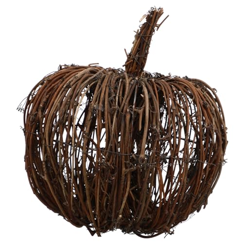 Luxshiny 1 Stück Dekoratives Kürbisornament aus Rattan Festliche Tischdekoration für Halloween und Partys Hochwertige Lebensechte für Wohnräume Schlafzimmer von Luxshiny