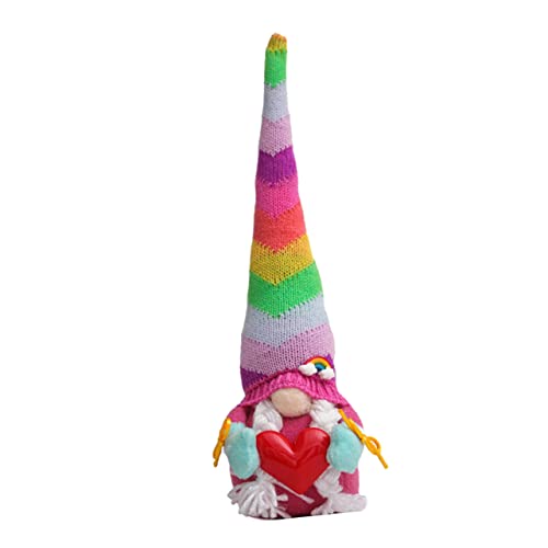 Luxshiny 1 Stück Rainbow Knitted Faceless Doll Hochwertige Deko für Wohnzimmer Schlafzimmer und Festlichkeiten Entzückendes für Familien von Luxshiny