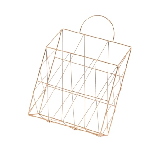 Luxshiny 1 Stück Wandmontierter Aufbewahrungskorb für Zeitungen und Bücher Handlicher Zeitschriftenhalter Gold für Zuhause Büro und Einfach zu Montieren Design Leicht und von Luxshiny