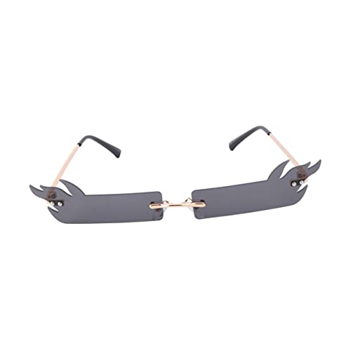 Luxshiny 1 Stück lustige Brille schnapsgläser schlanke Sonnenbrille schlanke Brille Cool geformte Gläser Flammensonnenbrille dekrotive Gläser lustige Partybrille Party-Sonnenbrille Schwarz von Luxshiny