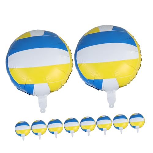 Luxshiny 10 Stück 18 Volleyball-Ballon Seniorenballons Volleyballparty Gunst Massenvolleyballs Volleyball -Sportballons Sportparty -Dekorationen Luftballons Aluminiumfolie von Luxshiny