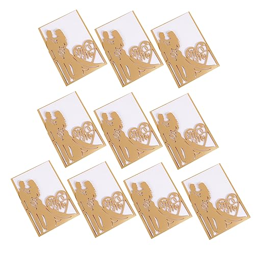 Luxshiny 10 Stück Kreative Hochzeitseinladungen Romantische Einladungskarten mit Hohlem Design für Hochzeiten Valentinstag Jubiläen und Feierlichkeiten von Luxshiny