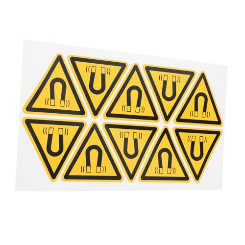 Luxshiny 10 Stück Magnetfeld Identifikations Sicherheitsschilder Für Arbeitsplatzausrüstung Not Aus Etikett Warnschilder Aufkleber Sicherheitswarnschild Gelbes Papier von Luxshiny