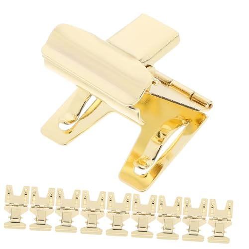 Luxshiny 10 Stück Preisschildhalter Clip für Einzelhandel Metall Klammern für Werbeetiketts Goldene Preisschildständer für Regale Körbe und Karten für Effiziente Preiswechsel und Werbung von Luxshiny