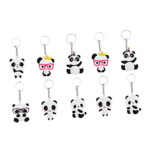 Luxshiny 10 Stück Teiliges Niedlicher Panda Schlüsselanhänger aus PVC Kreative Taschenhänger und Dekoration für Schlüssel oder Rucksäcke Langlebig und Leicht Perfektes für Freunde von Luxshiny