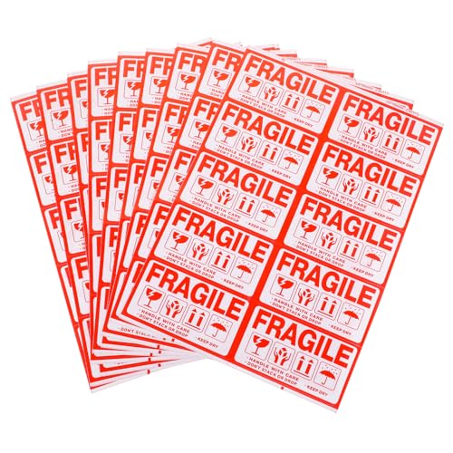 Luxshiny 100 Stück Fragile Warnetiketten Selbstklebende Aufkleber für Zerbrechliche Gegenstände für Versand und Umzug Hohe Sichtbarkeit Haltbar und Flexibel Luxshiny 100 Stück Fragile Warnetiketten Selbstklebende Aufkleber für Zerbrechliche Gegenstände für Versand und Umzug Hohe Sichtbarkeit Haltbar und Flexibel von Luxshiny
