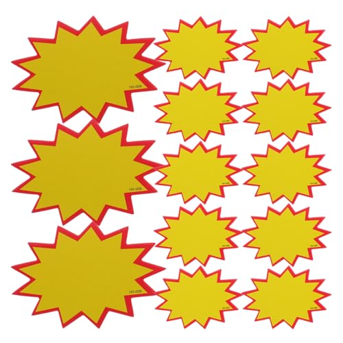 Luxshiny 100 Stück Löschbare Supermarktetiketten Ersatz-sale-tags Preisschild Für Verkauf Zeichen Burststar-ausschnittschilder Verkaufsaufkleber Große Flohmarktschilder Papier Gelb Luxshiny 100 Stück Löschbare Supermarktetiketten Ersatz-sale-tags Preisschild Für Verkauf Zeichen Burststar-ausschnittschilder Verkaufsaufkleber Große Flohmarktschilder Papier Gelb von Luxshiny