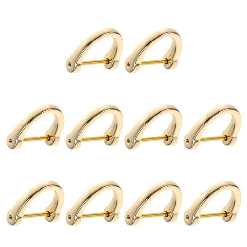 Luxshiny 10Pcs D-Ringe Hufeisen Form D Ring U Form D Ringe für DIY Leder Handwerk Geldbörse Handtasche Keychain Zubehör Goldene von Luxshiny