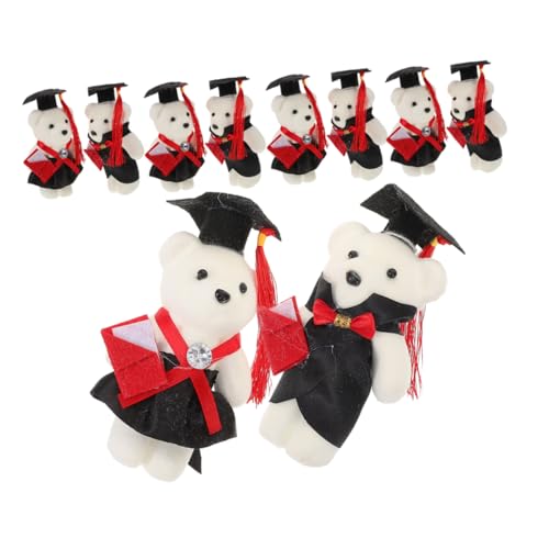 Luxshiny 12 Stück Absolventen Doktorand abschluss Graduierungs kleiner Abschlussbär Mini-Abschlussbären Plüschbärenspielzeug Blumenstraußverzierungen tragen Vlies von Luxshiny