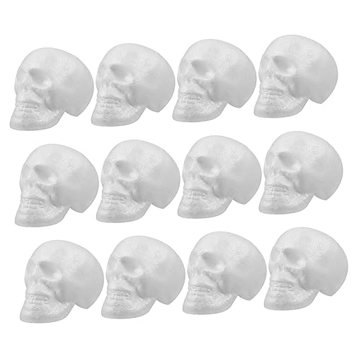 Luxshiny 12 Stück Teiliges Halloween Schädel Dekorationen Unvollendete Schaumstoffanhänger für DIY Bastelprojekte Partydeko für Gruselfeste und Geisterfestivals von Luxshiny