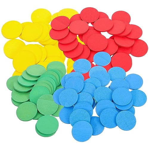 Luxshiny 128 Bunte Holzchips Zum Zählen Runde Spielmarker Für Kinder Bastelbedarf Zum Selbermachen Verschiedene Farben 3 Cm Durchmesser von Luxshiny