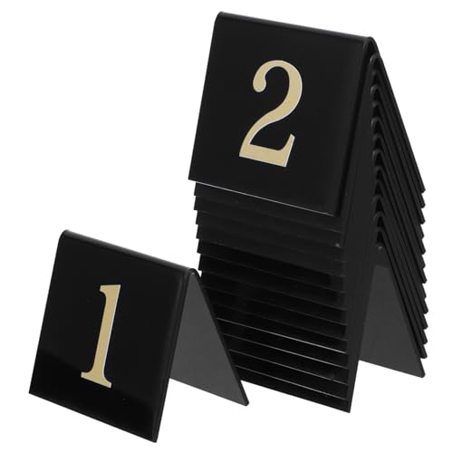 Luxshiny 15 Stück Plattenmarkierungsplatte Hausnummer Detektivdekorationen Detektivparty-Schild Bodenbeweismarker Tatortmarkierungen Spielnummer-Marker Tatort-Dekorationssets Acryl Schwarz von Luxshiny