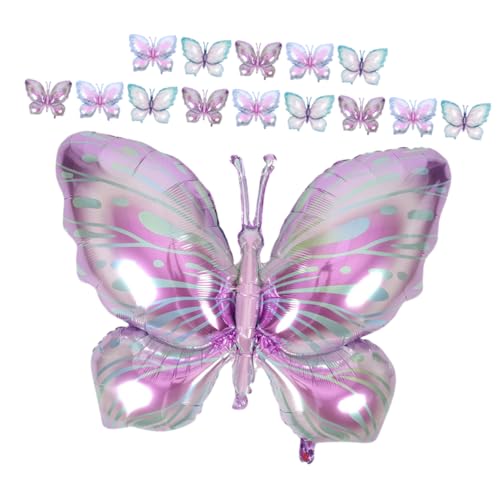Luxshiny 15 Stück Schmetterlings Folienballons Bunte Partydekoration für Geburtstagsfeiern Shower und Wetterfest Schnell Aufzublasen für Schmetterlings Themenpartys von Luxshiny