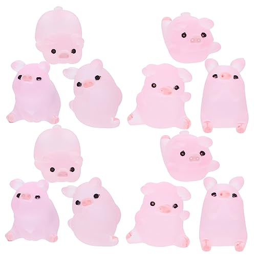 Luxshiny 18Stücke Teiliges Resin Schweine Charms Miniatur Schwein Figuren für DIY Handwerksdekoration Langlebige Harz Ornamente für Kreative Projekte für Telefonhüllen von Luxshiny