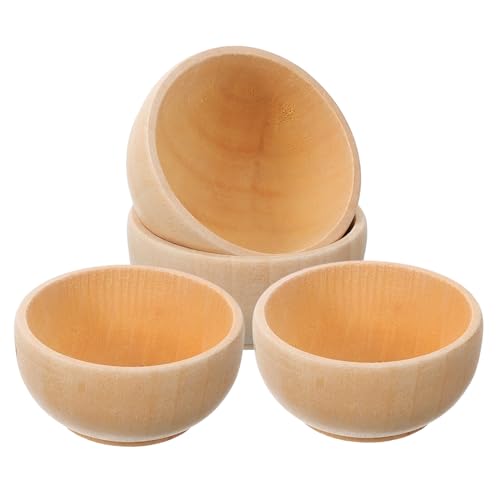 Luxshiny 2 Sätze Teiliges Holzschalen Set Für Diy Projekte Unvollendete Holzspielzeuge Für Kreative Bastelarbeiten Als Dekoration Für Handgemachte 4 Stück * 2 von Luxshiny