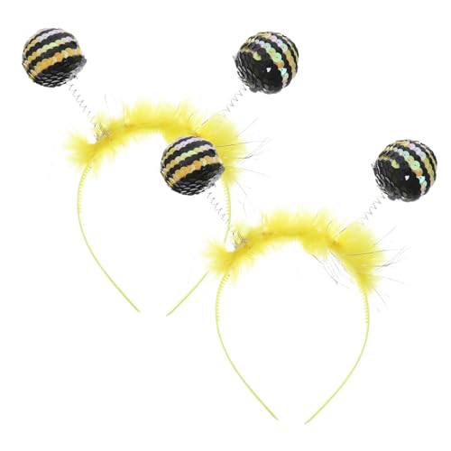 Luxshiny 2 Stück Bienen Haarreif mit Antennen Kreatives Kostümzubehör für Erwachsene und Teens Festliches Party Accessoire für Mottopartys Karneval und Maskenbälle von Luxshiny