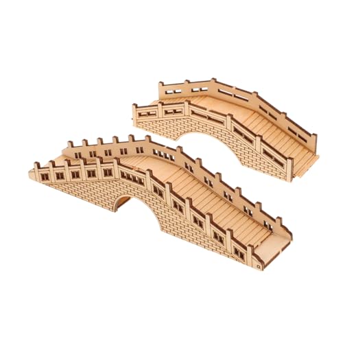 Luxshiny 2 Stück DIY Holz Bogenbrücke Modell Unvollendete Miniatur Brücke für Mikrolandschaften Bonsai Dekoration und Historische Architektur für Kreative Projekte von Luxshiny