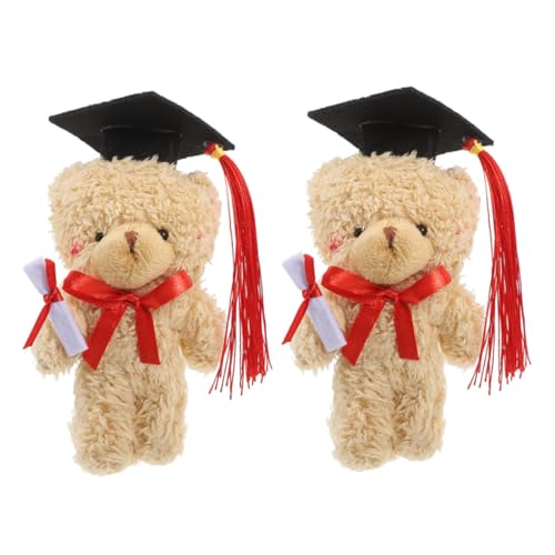 Luxshiny 2 Stück Dr. Bärenpuppe Abschluss Bär Bär der Abschlusssaison Diplom-Bär Der Abschluss hat Charme Stofftierbärenpuppen abschluss ausgestopfte bären Plüsch Light Brown von Luxshiny