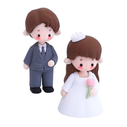 Luxshiny 2 Stück Hochzeitstorte Tortenaufsatz Teiliges Braut und Bräutigam Figuren Dekoration für Hochzeiten Jubiläen und Besondere Anlässe für Romantische Themen Bleibendes von Luxshiny