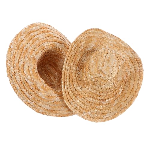 Luxshiny 2 Stück Mini Strohhut für Puppen und Haustiere Leichte Atmungsaktive Cowboy Hüte Kreative Diy Bastelaccessoires Party Dekorationen Stilvolle Mini Hüte für Fotoshootings von Luxshiny
