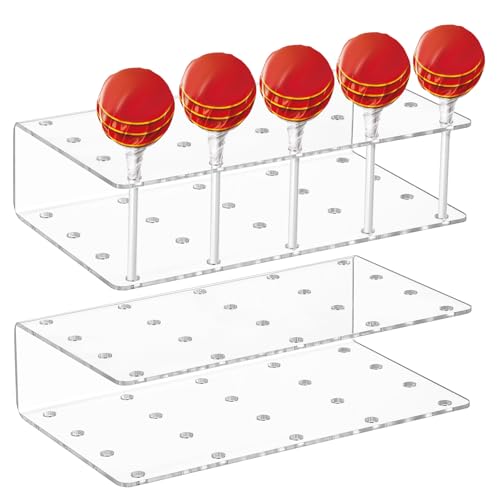 Luxshiny 2 Stück Präsentationsständer Aus Acryl Ausstellungsständer Kuchen -pop -halter Zubehör Knallt Mit Staffelei Stehen Rosa Abgestuft Inhaber Kuchen -pop -sticks Stand Für Transparent von Luxshiny