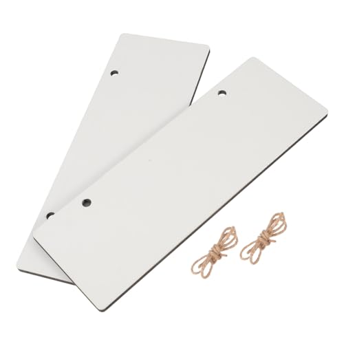 Luxshiny 2 Stück Wärmelentransfer leeres Signboard Holz Willkommensschild leere Plakette leere Holzspäne offenes geschlossenes Hängeschild leeres Türschild hölzern Weiß von Luxshiny