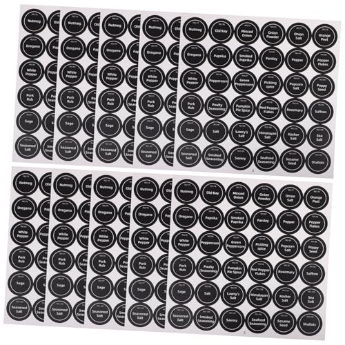 Luxshiny 20 Blatt Runde Selbstklebende Gewürzgläser Etiketten Schwarze Wasserfeste Aufkleber für Küchengewürze Klare Lesbarkeit Hohe Haftkraft Elegantes Design Luxshiny 20 Blatt Runde Selbstklebende Gewürzgläser Etiketten Schwarze Wasserfeste Aufkleber für Küchengewürze Klare Lesbarkeit Hohe Haftkraft Elegantes Design von Luxshiny
