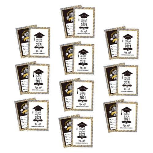 Luxshiny 20 Stück Abschlussfeier Einladungskarten Kreative Karten für Graduation für Unvergessliche Partys Robustes Farbenfrohes Design Einfache Handhabung von Luxshiny