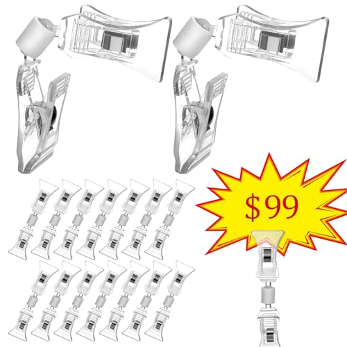 Luxshiny 20 Stück Doppelseitige Clips Transparente Schilderclips Für Warendisplays Schilderhalter Aus Kunststoff Drehbarer Ständer Für Etiketten Körbe Visitenkarten Luxshiny 20 Stück Doppelseitige Clips Transparente Schilderclips Für Warendisplays Schilderhalter Aus Kunststoff Drehbarer Ständer Für Etiketten Körbe Visitenkarten von Luxshiny
