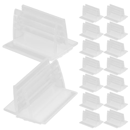 Luxshiny 20 Stück Regalkartenclip Regaletikettenhalter Etikettenclip aus Kunststoff Etikettenhalter für Regaletiketten Büroetikettenhalter Drahtregal-Etikettenhalter PVC Transparent von Luxshiny