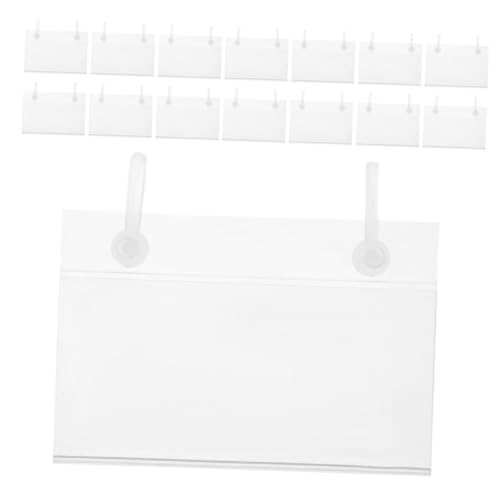 Luxshiny 20 Stück Teiliges Transparenter Preisschildhalter mit Doppelhaken für Körbe Stabiler Etikettenclip für Küchen Supermärkte Einzelhandel Einfaches Beschriften von Produkten von Luxshiny