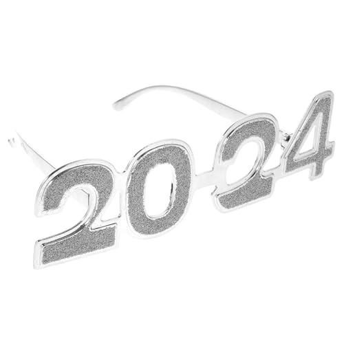 Luxshiny 2024 Brille Abschlussfeier Brille Pailletten Nummer 2024 Neujahr Party Brille Lustige Partybrille Foto Requisite Für Geburtstagsfeier Klasse 2024 Silber von Luxshiny